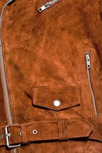 men's brown suede leather biker jacket vintage inspired look