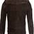 Qawach men's dark brown genuine suede leather jacket biker zip vintage jacket