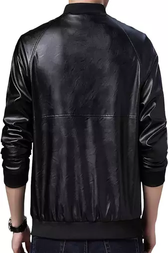 men's black lambskin leather bomber jacket vintage inspired look