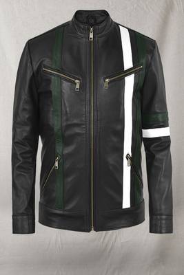men's white lambskin leather jacket classic zip up style premium 1