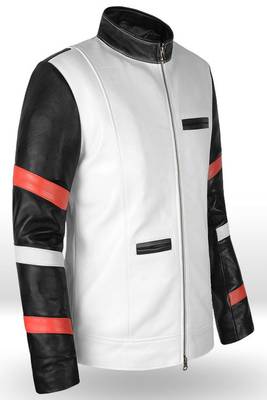 men's white lambskin leather biker jacket vintage inspired look premium 2