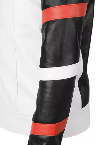 men's white lambskin leather biker jacket vintage inspired look premium