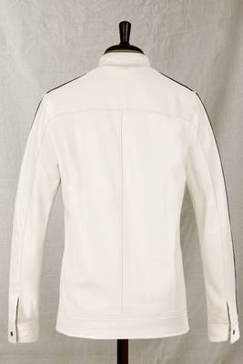 men's white premium lambskin leather jacket vintage inspired look 2