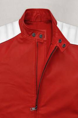 men's white premium lambskin leather jacket premium quilted design 2