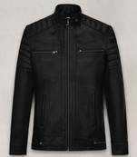 men's black lambskin cafe racer jacket premium quilted design premium