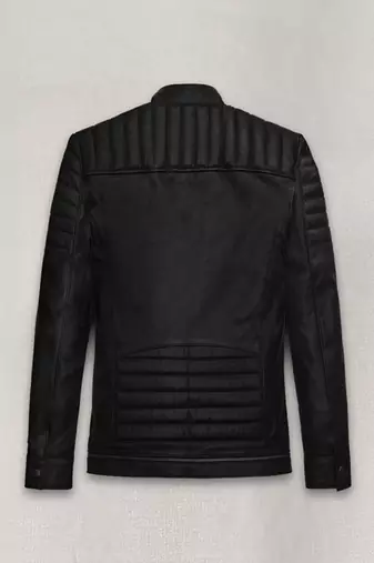 men's black lambskin cafe racer jacket premium quilted design premium