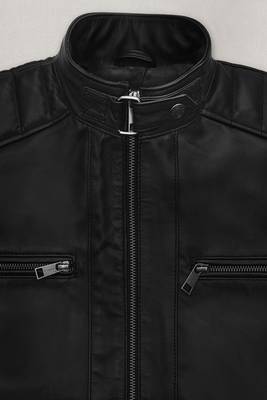 men's black lambskin cafe racer jacket premium quilted design premium 3
