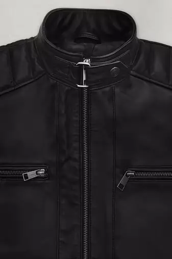 men's black lambskin cafe racer jacket premium quilted design premium