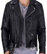 Qawach men's pure vintage black genuine leather lambskin jacket stylish