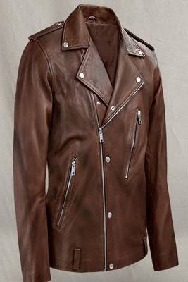 men's brown premium lambskin leather jacket vintage inspired look 1