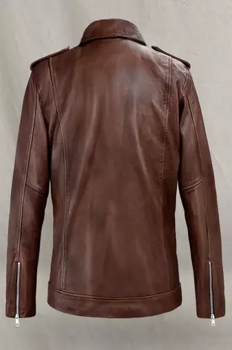 men's brown premium lambskin leather jacket vintage inspired look
