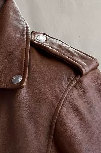 men's brown premium lambskin leather jacket vintage inspired look