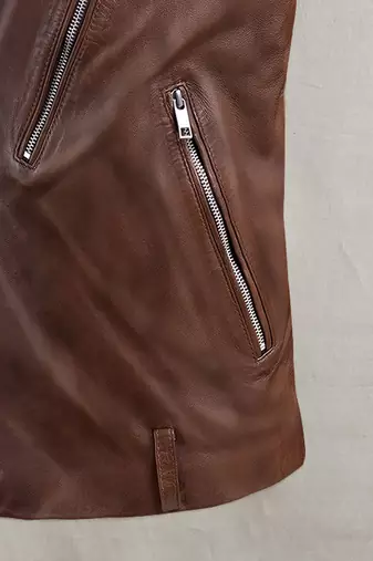 men's brown premium lambskin leather jacket vintage inspired look