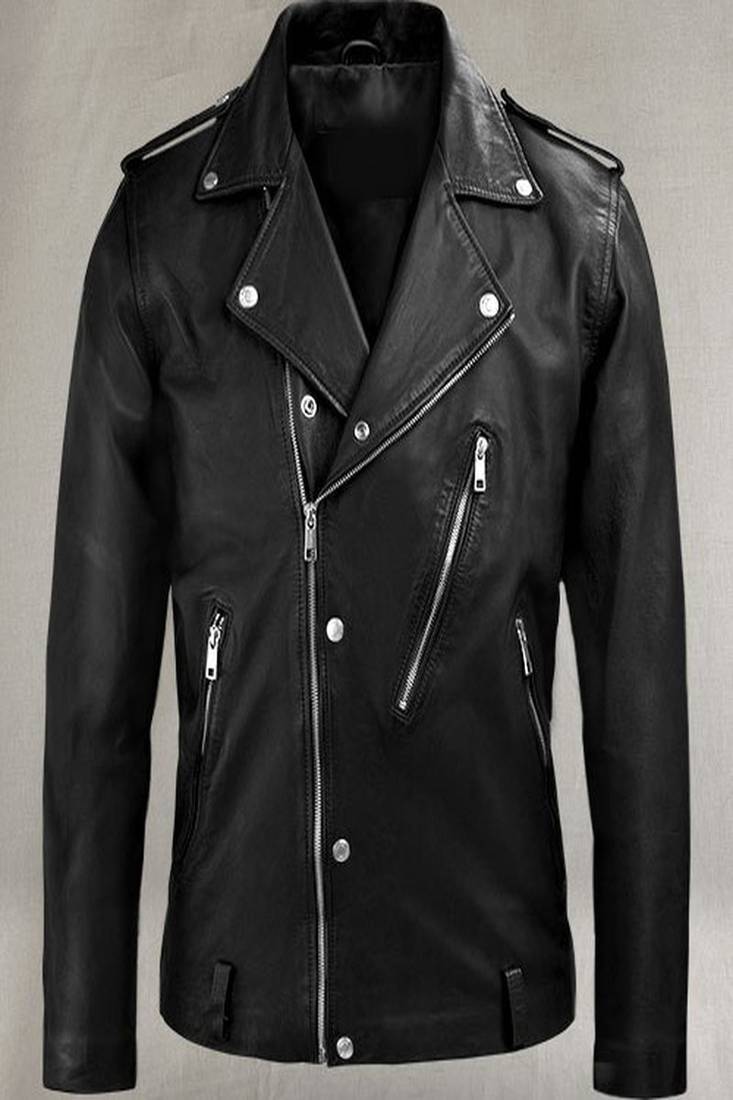 Qawach men's pure vintage brown genuine leather lambskin stylish jacket