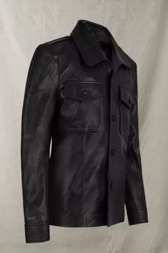 Qawach black men's pure vintage genuine leather lambskin stylish button jacket