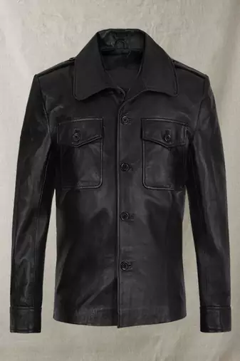 men's black premium lambskin leather jacket vintage inspired look modern