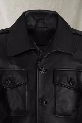 men's black premium lambskin leather jacket vintage inspired look modern