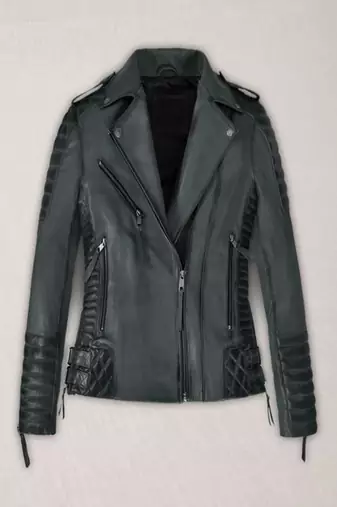 Qawach men's genuine black lambskin quilted design leather zipper jacket
