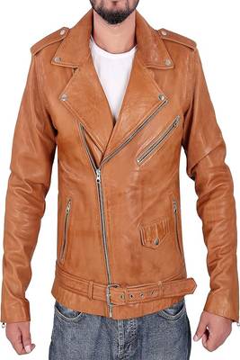 men's brown lambskin leather jacket classic zip up style superior 2