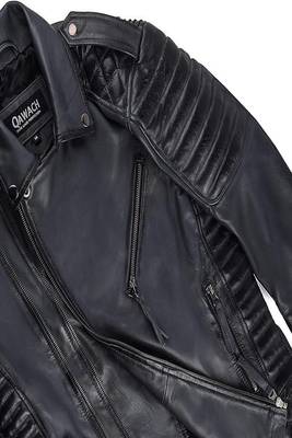 men's black premium lambskin leather jacket premium quilted design exclusive 3