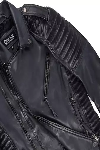 men's black premium lambskin leather jacket premium quilted design exclusive