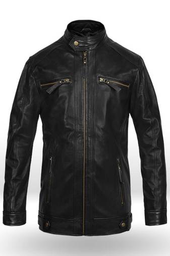 men's black lambskin leather jacket classic zip up style exclusive modern
