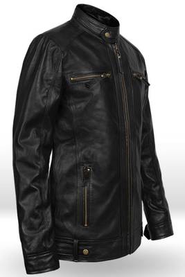men's black lambskin leather jacket classic zip up style exclusive modern 3