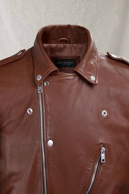 men's brown lambskin leather biker jacket classic moto zip style elite 3