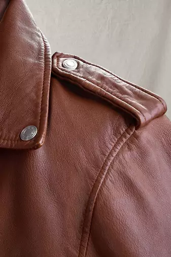 men's brown lambskin leather biker jacket classic moto zip style elite