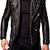 Qawach men's genuine black motorcycle biker jacket lambskin jacket