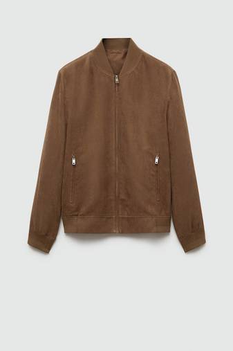 men's brown suede leather bomber jacket vintage inspired look premium