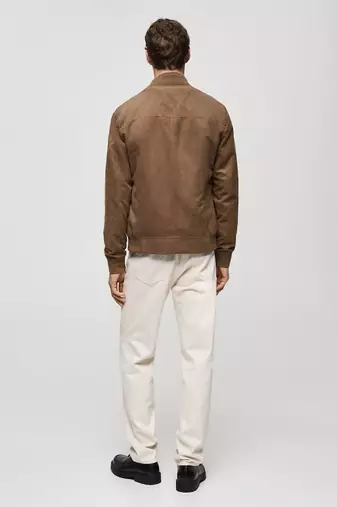 men's brown suede leather bomber jacket vintage inspired look exclusive