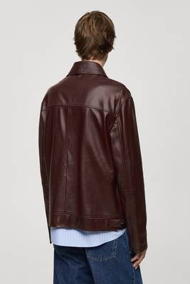 men's brown lambskin leather jacket classic zip up style refined 2