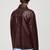 Qawach men's genuine brown lambskin leather jacket fashion style