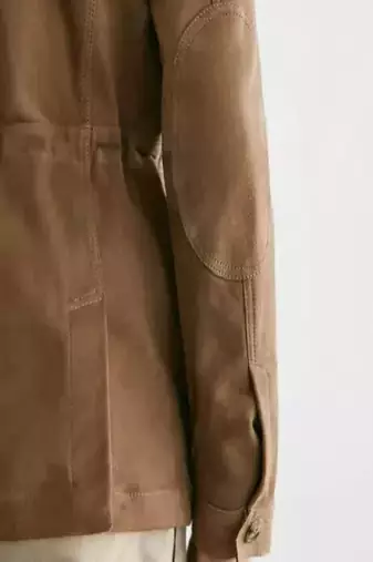 men's brown premium suede leather jacket vintage inspired look