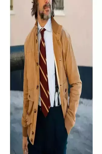 men's brown premium suede leather jacket vintage inspired look premium