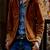 Qawach men's genuine suede brown collar leather jacket vintage look