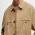 Qawach men's genuine suede leather brown collar jacket button style