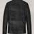 Qawach men's genuine black pocket leather jacket vintage look