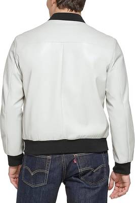 men's white premium lambskin leather jacket vintage inspired look premium 2
