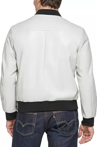 men's white premium lambskin leather jacket vintage inspired look premium