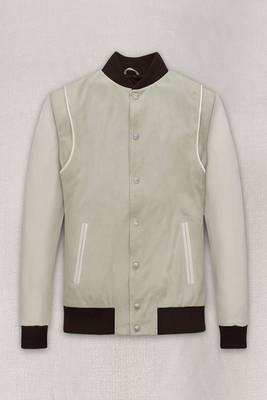 men's off white lambskin leather jacket vintage inspired look 1