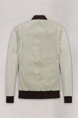 men's off white lambskin leather jacket vintage inspired look 2