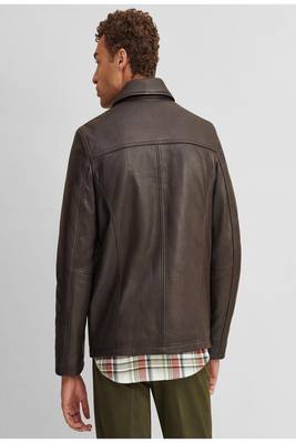 men's brown premium lambskin leather jacket vintage inspired look exclusive 2