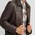Qawach men's vintage brown genuine lambskin leather jacket