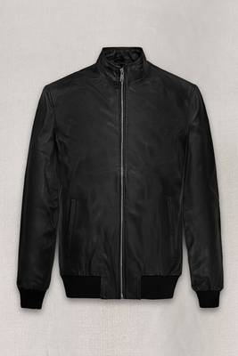 men's black lambskin leather bomber jacket vintage inspired look exclusive 1