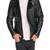 Qawach men's genuine black vintage motorcycle biker jacket lambskin jacket