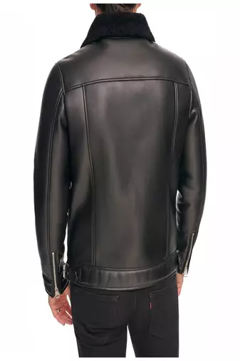 men's black lambskin leather biker jacket vintage inspired look