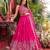 Rani Pink Color Embroidery Sequence with Thared Work Silk Lahenga Choli Set