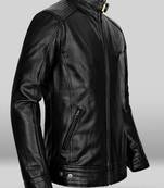 men's black lambskin leather biker jacket vintage inspired look premium